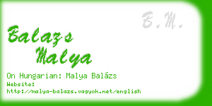 balazs malya business card